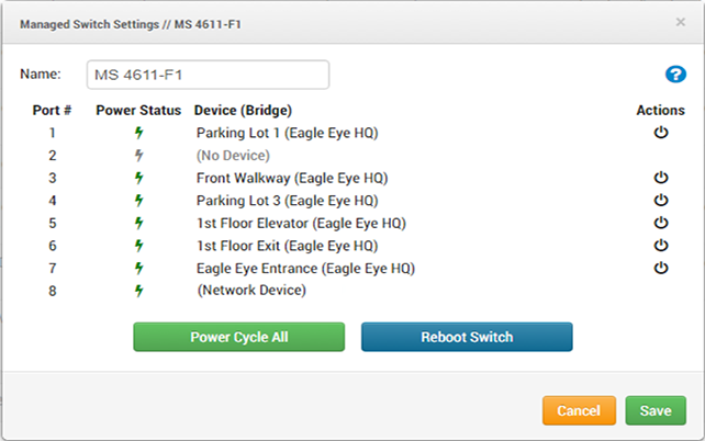 Example of Managed Switch Settings