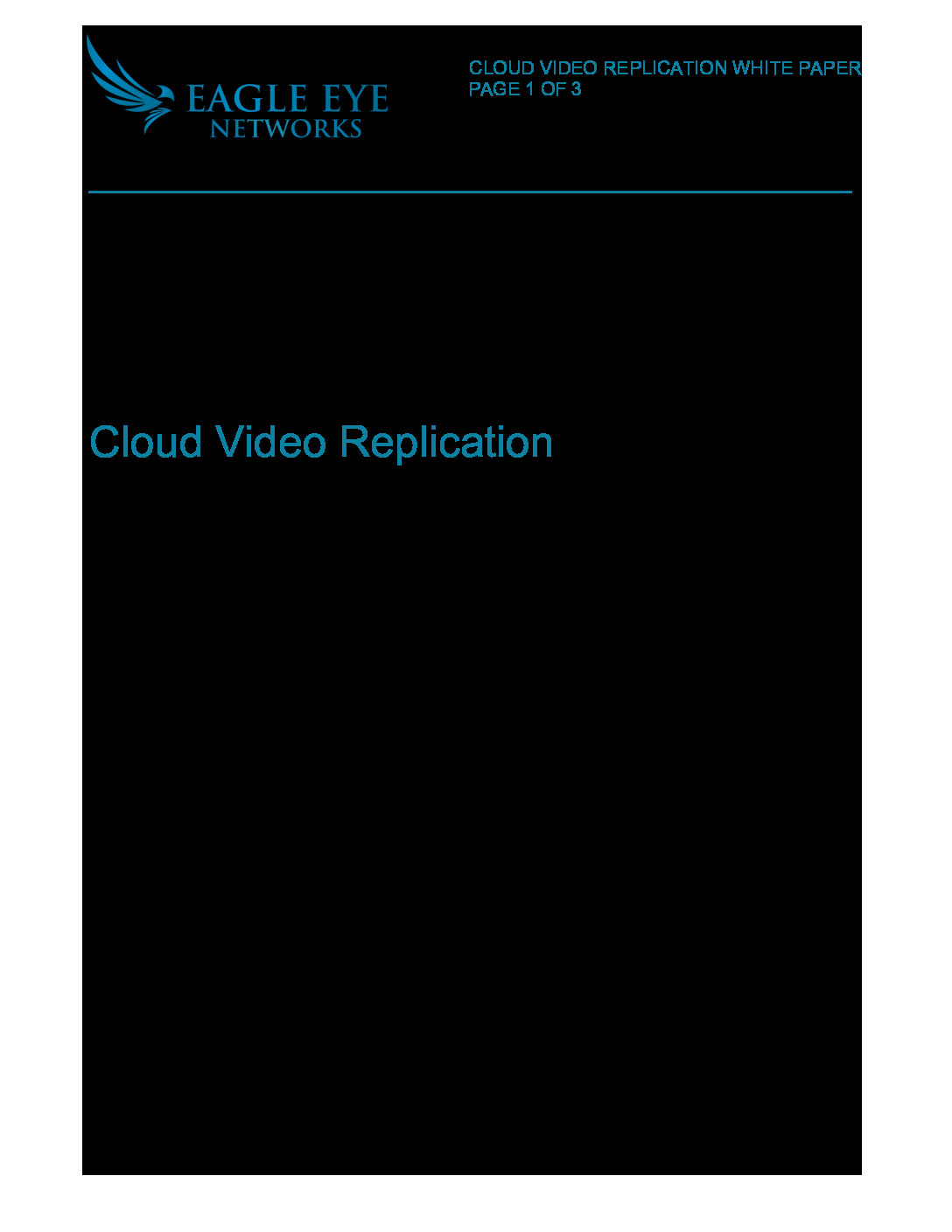 Cloud Video Replication White Paper 20190201 | Eagle Eye Networks