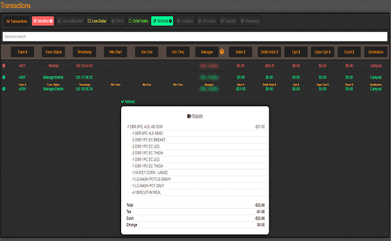 Transaction Screen Transaction Screen
