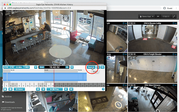 Search Video on the Eagle Eye Cloud VMS