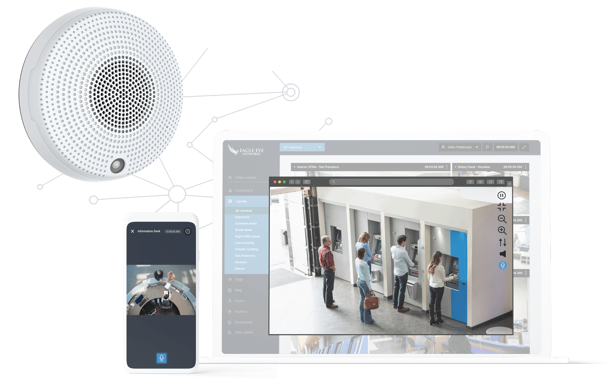 Talk Down Laptop Phone Speaker min - 2-Weg Audio | Eagle Eye Networks