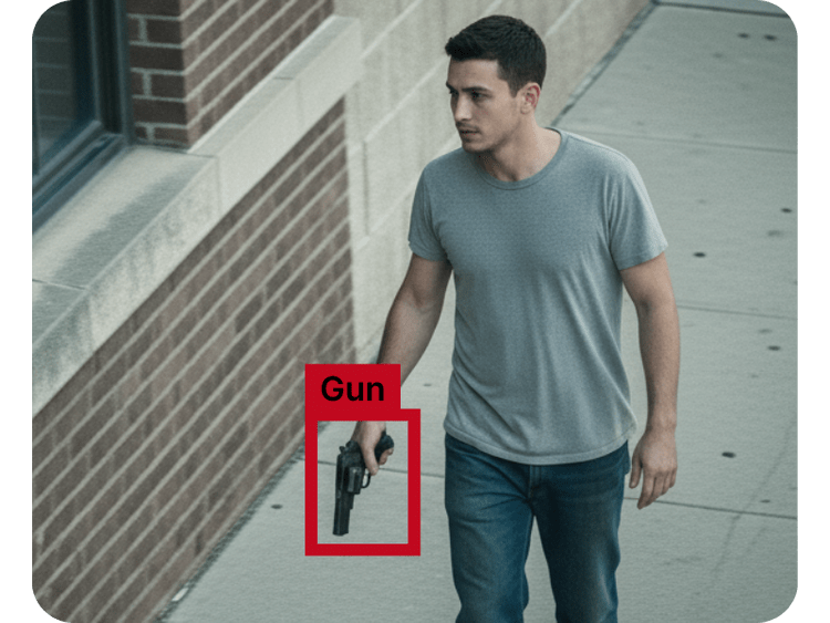 Gun detection AI image min 1 - Eagle Eye Networks Gun Detection